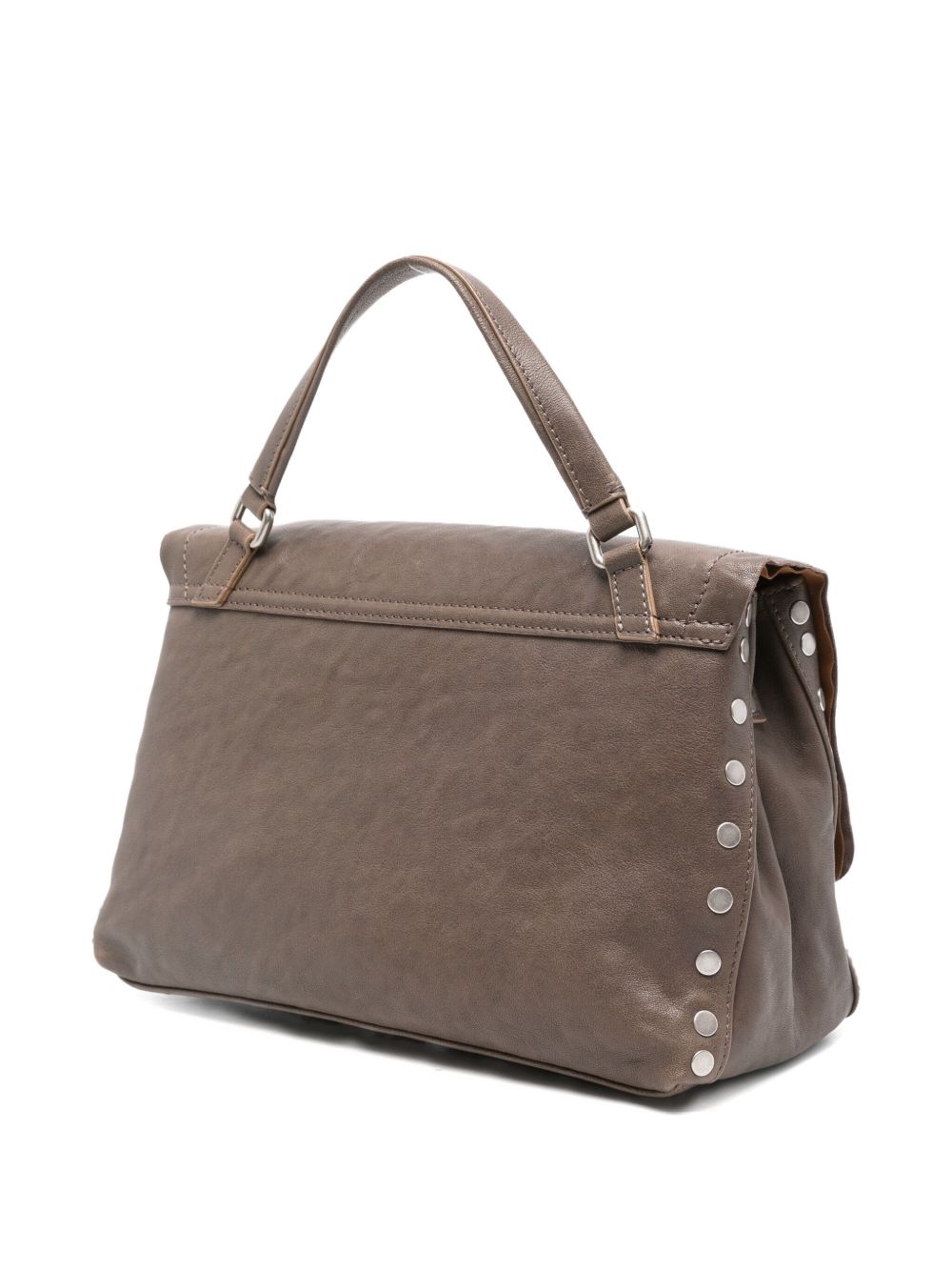 Zanellato Postina Tabacco Baby Leather Handbag Grey