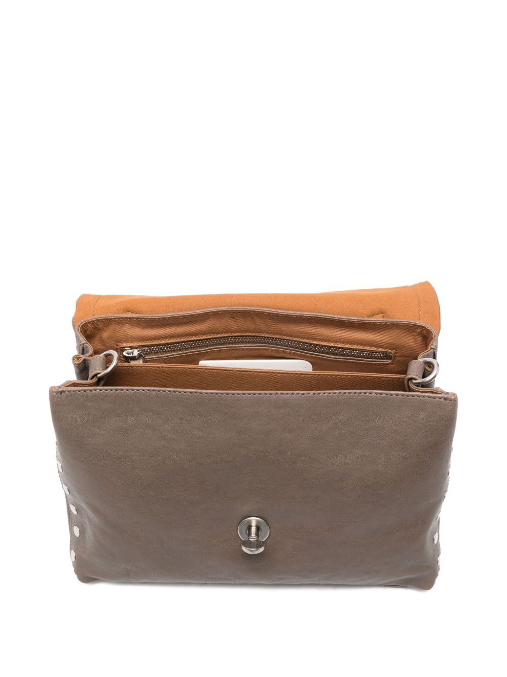 Zanellato Postina Tabacco Baby Leather Handbag Grey