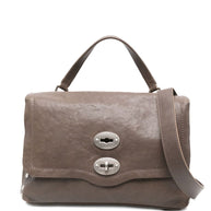 Zanellato Postina Tabacco Baby Leather Handbag Grey