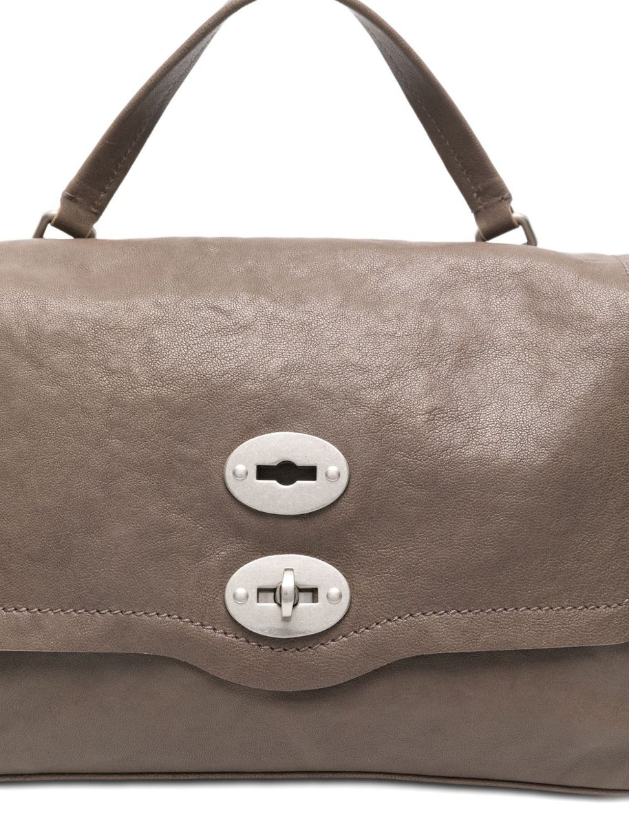 Zanellato Postina Tabacco Baby Leather Handbag Grey