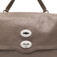 Zanellato Postina Tabacco Baby Leather Handbag Grey