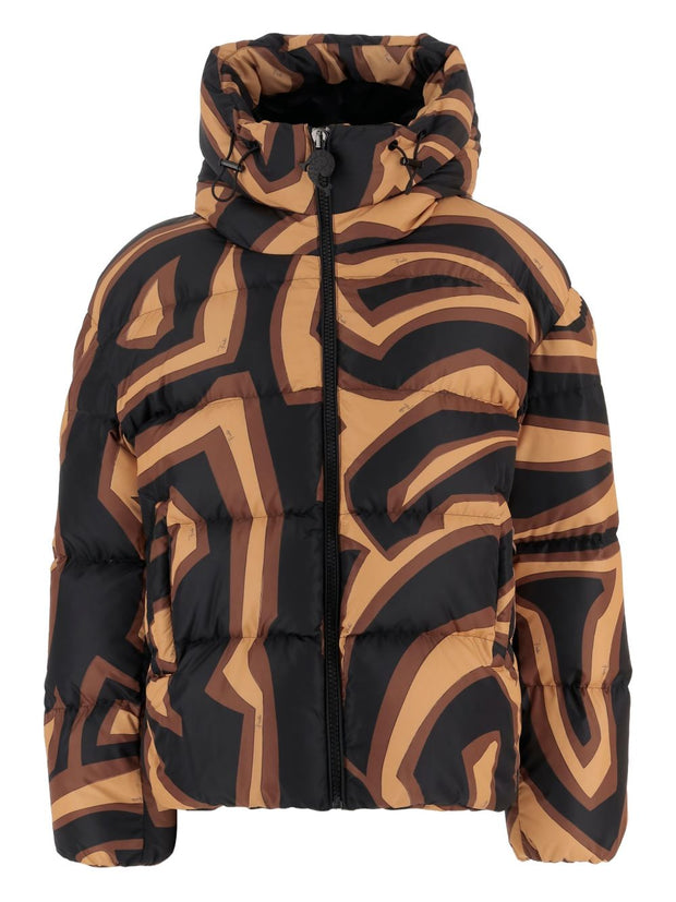 Pucci Printed Nylon Down Jacket Brown