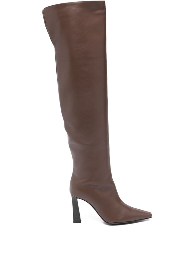 Giuseppe Zanotti Janiee Leather Heel Boots Brown
