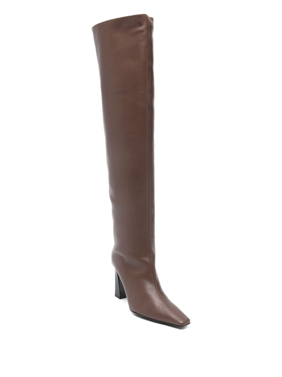 Giuseppe Zanotti Janiee Leather Heel Boots Brown