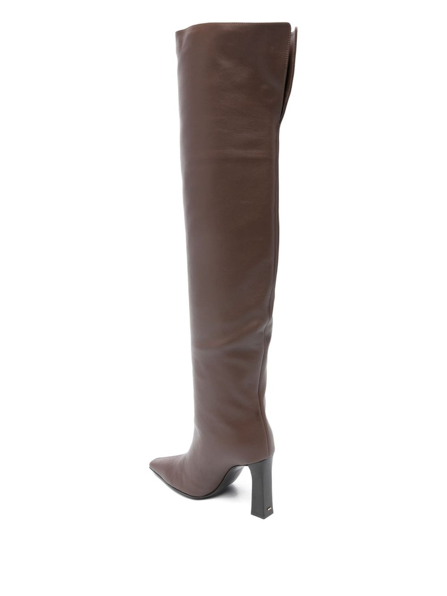 Giuseppe Zanotti Janiee Leather Heel Boots Brown