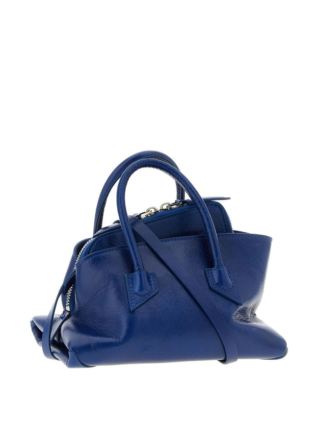 The Attico La Passeggiata Mini Leather Tote Blue