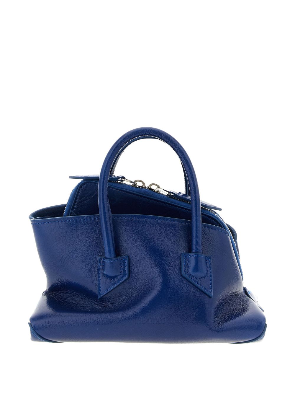 The Attico La Passeggiata Mini Leather Tote Blue