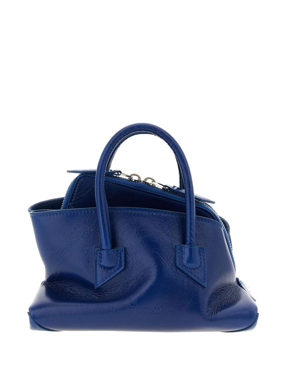 The Attico La Passeggiata Mini Leather Tote Blue