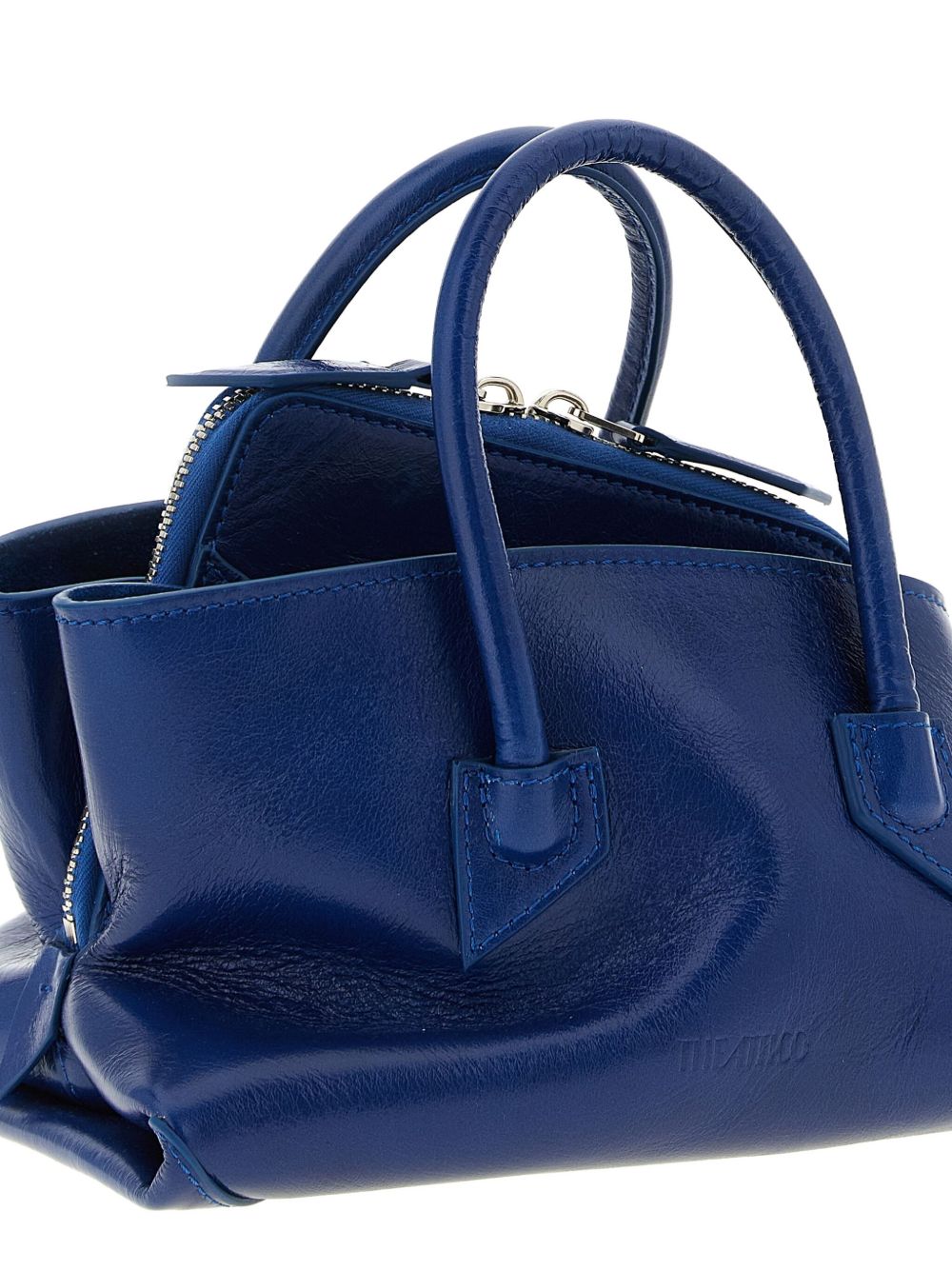 The Attico La Passeggiata Mini Leather Tote Blue