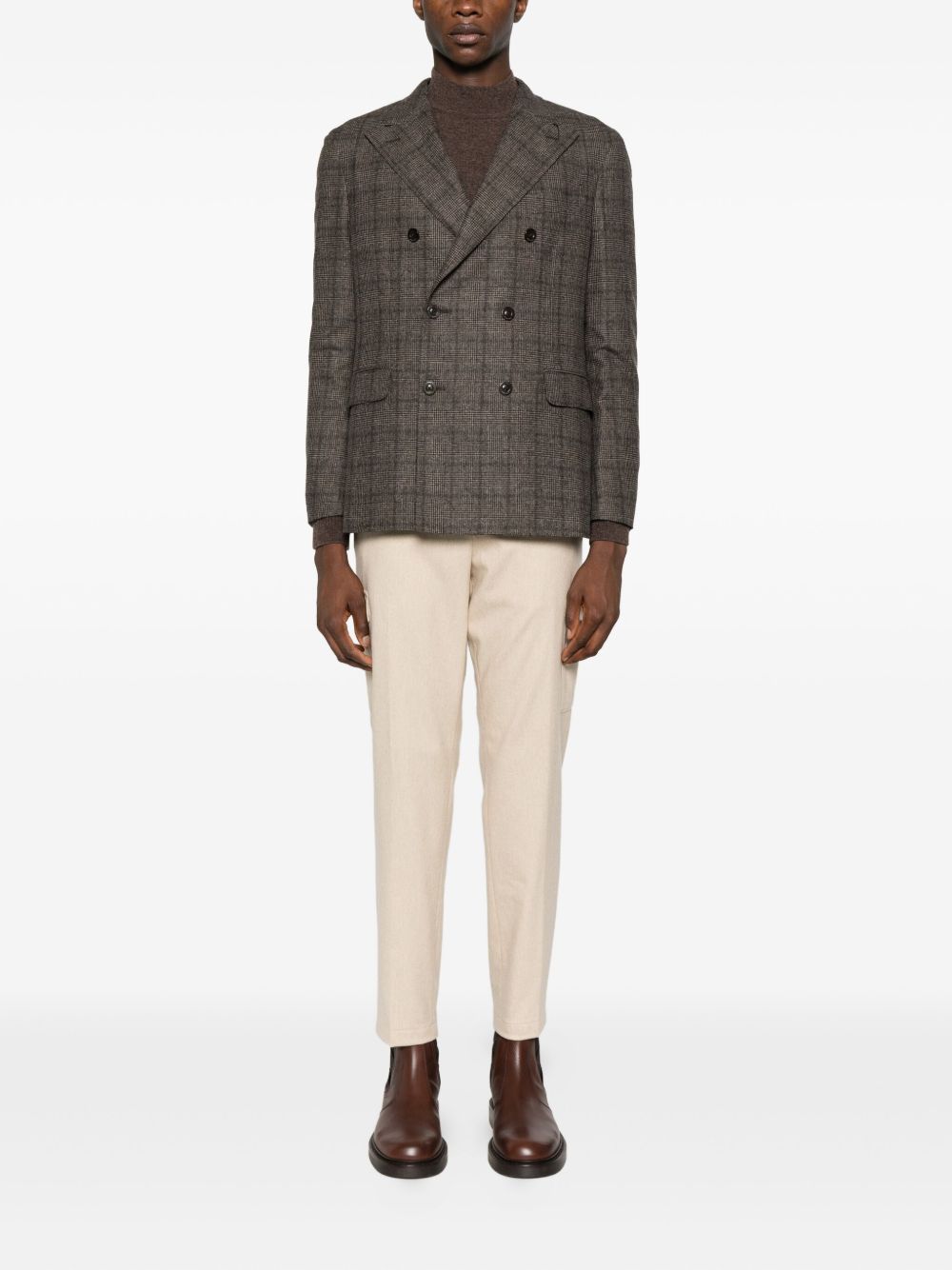 Boglioli Wool Blend Double-breasted Jacket Brown