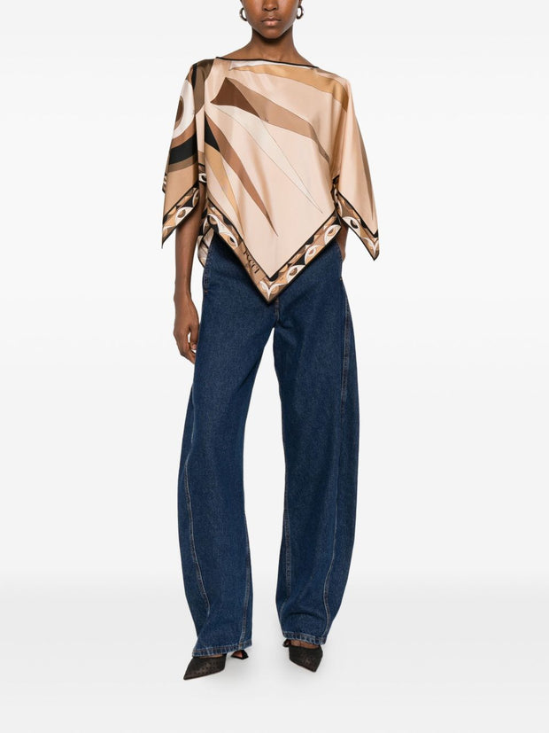 Pucci Printed Silk Blouse Black