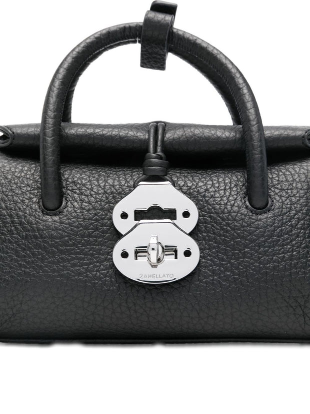 Zanellato Dotta Centauro Baby Small Leather Handbag Black