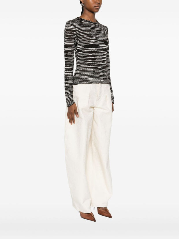 Missoni Wool Blend Crewneck Sweater Brown