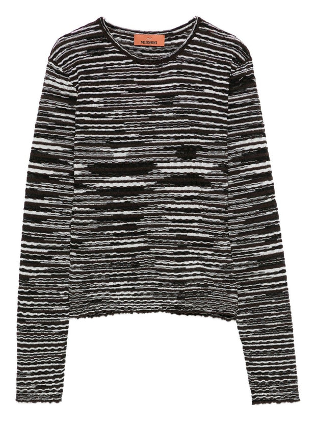 Missoni Wool Blend Crewneck Sweater Brown