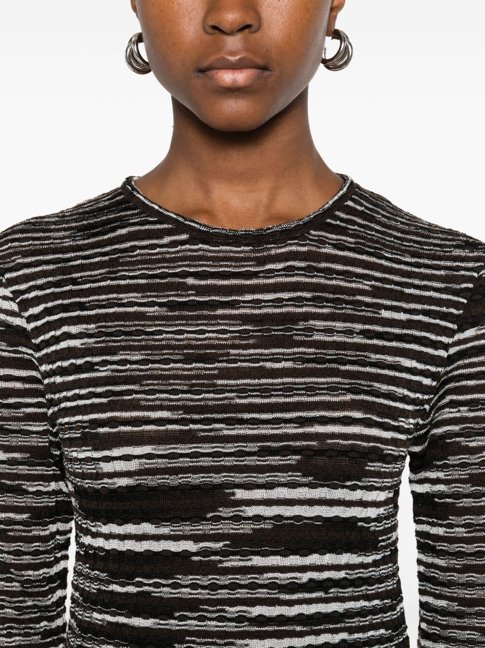 Missoni Wool Blend Crewneck Sweater Brown