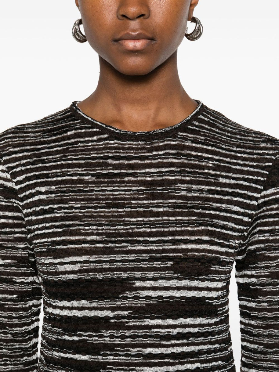 Missoni Wool Blend Crewneck Sweater Brown