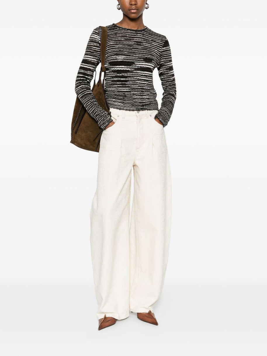 Missoni Wool Blend Crewneck Sweater Brown