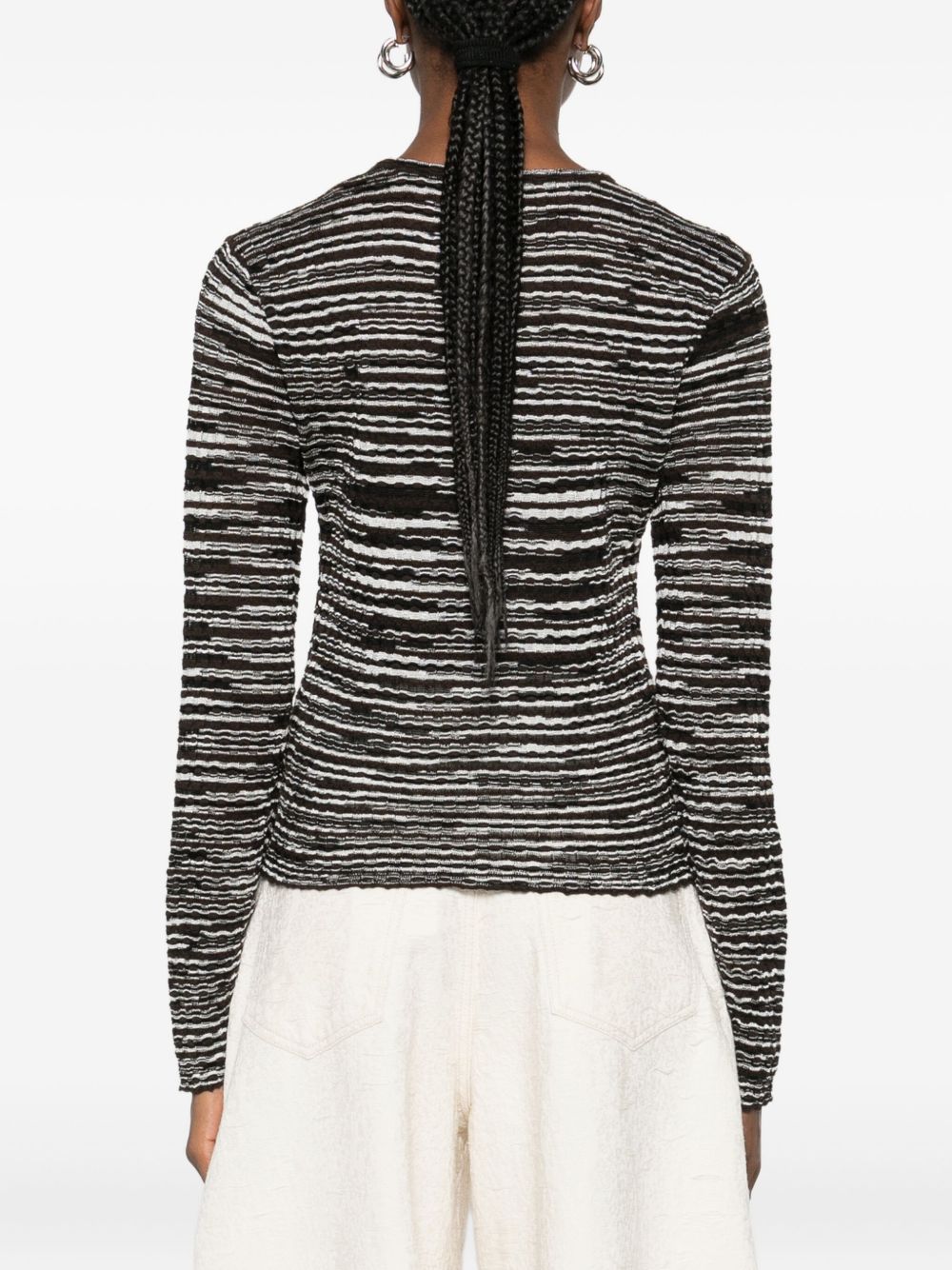 Missoni Wool Blend Crewneck Sweater Brown