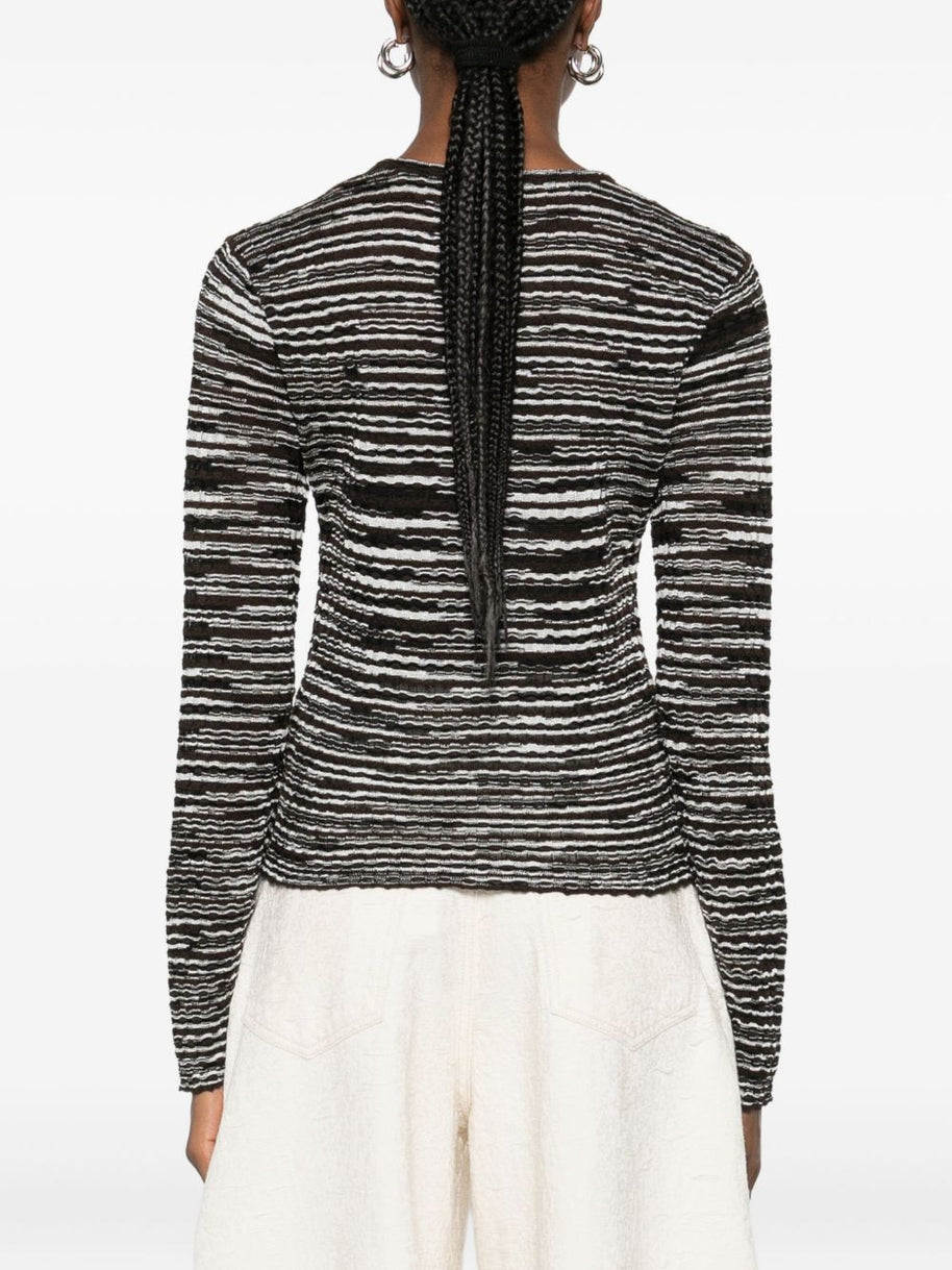 Missoni Wool Blend Crewneck Sweater Brown