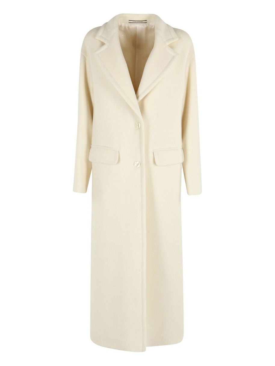 Tagliatore Wool Single-breasted Coat Cream
