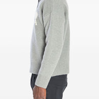 Ami Paris Ami De Coeur Wool Polo Shirt Grey