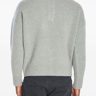 Ami Paris Ami De Coeur Wool Polo Shirt Grey