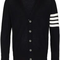Thom Browne RWB Stripe Wool Cardigan Blue