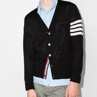 Thom Browne RWB Stripe Wool Cardigan Blue