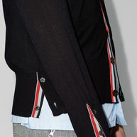 Thom Browne RWB Stripe Wool Cardigan Blue