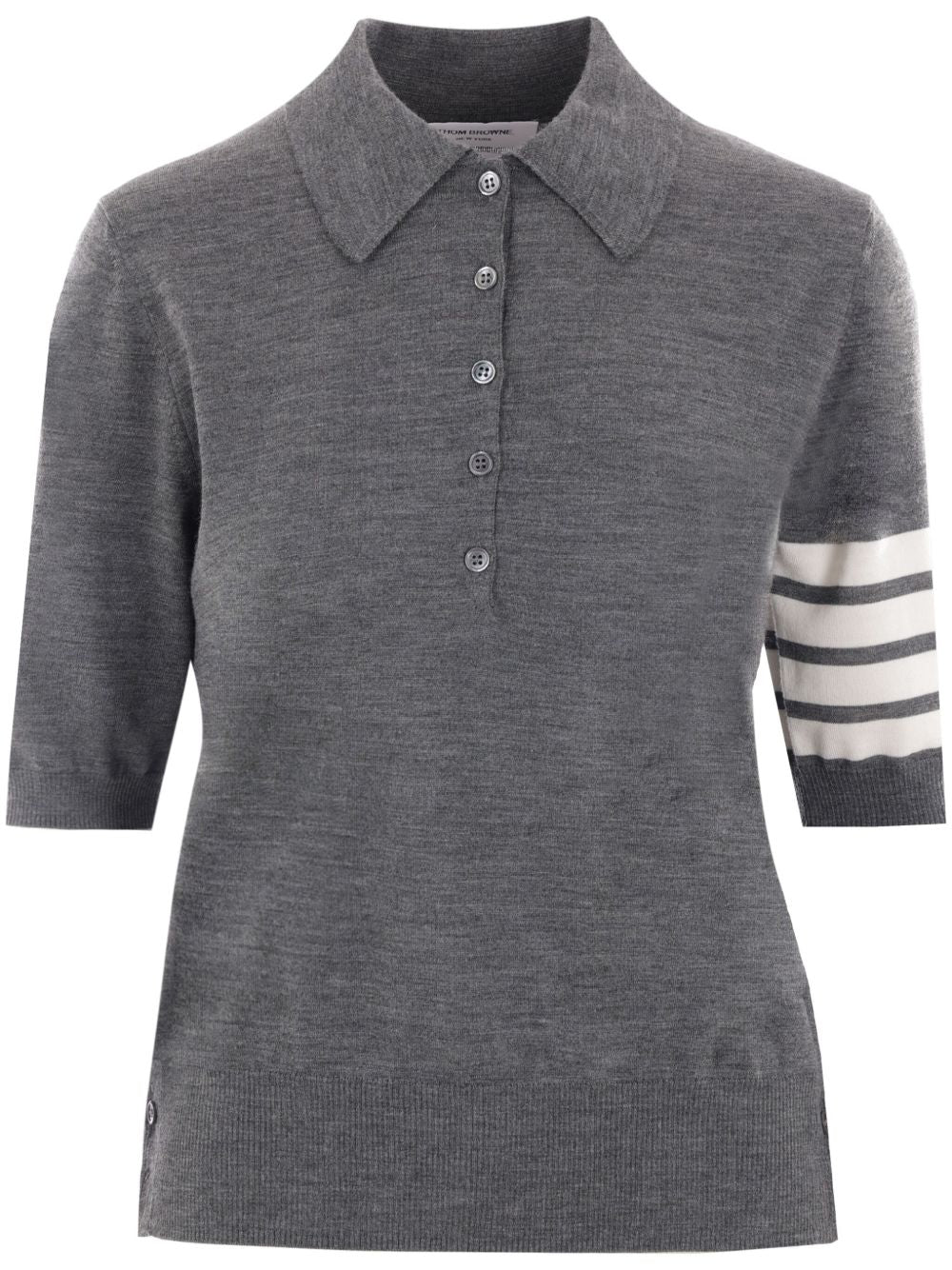 Thom Browne Wool Polo Shirt Grey