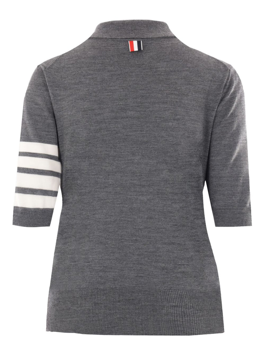 Thom Browne Wool Polo Shirt Grey