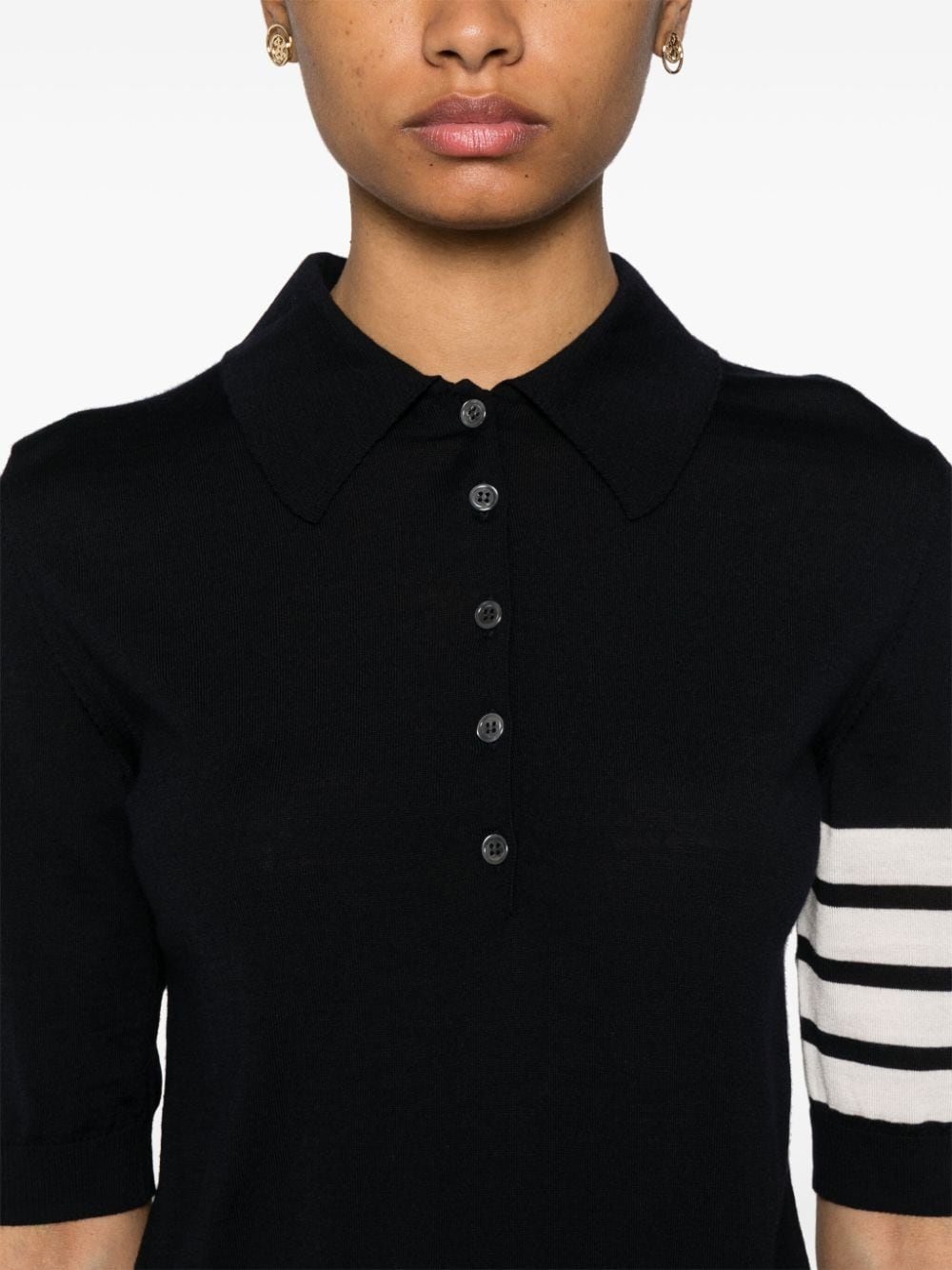 Thom Browne Wool Polo Shirt Blue