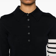 Thom Browne Wool Polo Shirt Blue