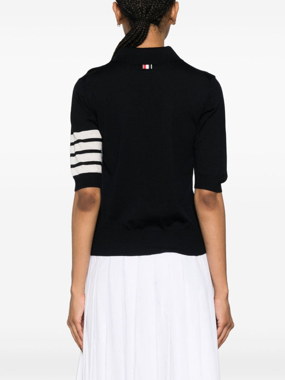 Thom Browne Wool Polo Shirt Blue