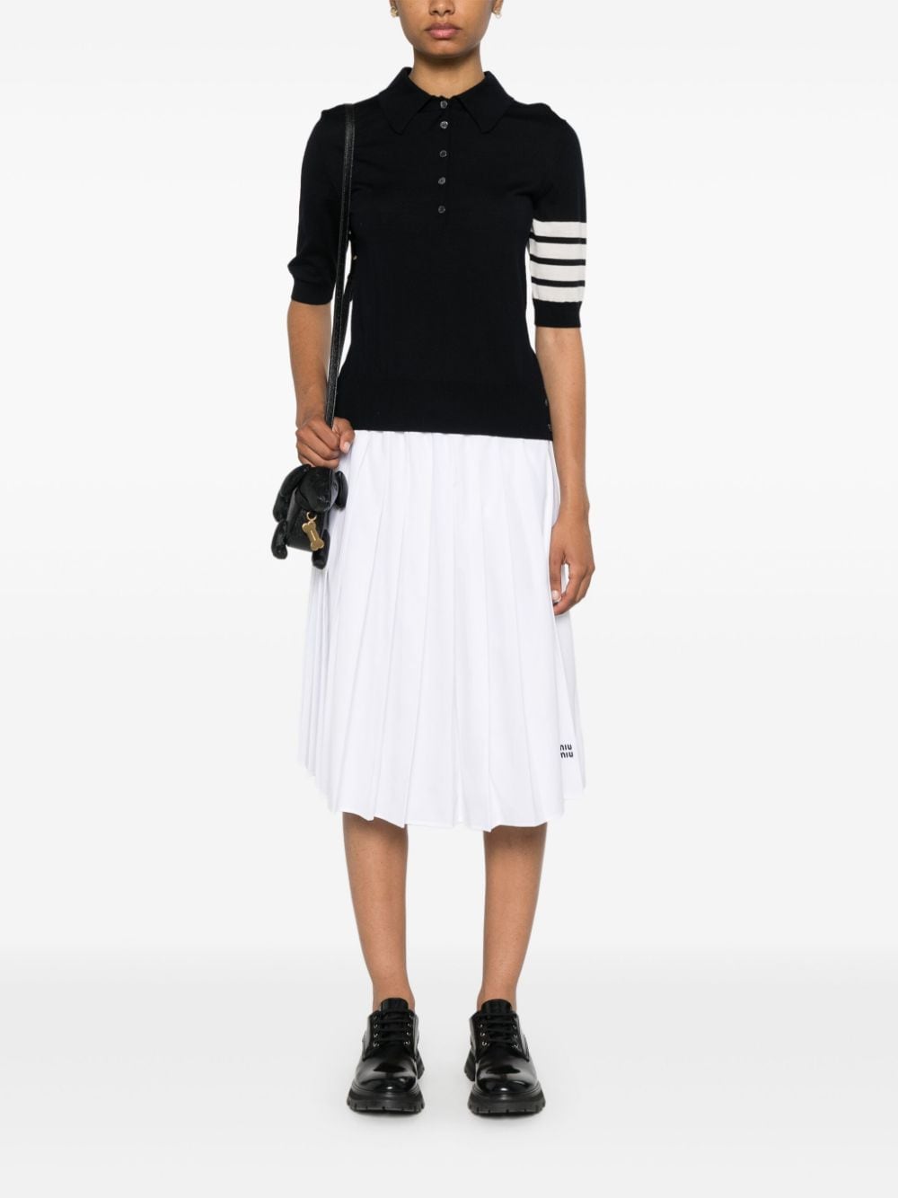 Thom Browne Wool Polo Shirt Blue