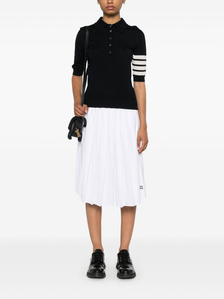 Thom Browne Wool Polo Shirt Blue