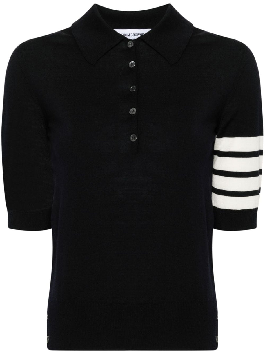 Thom Browne Wool Polo Shirt Blue