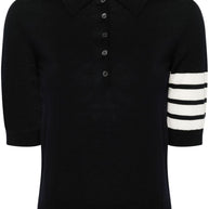 Thom Browne Wool Polo Shirt Blue