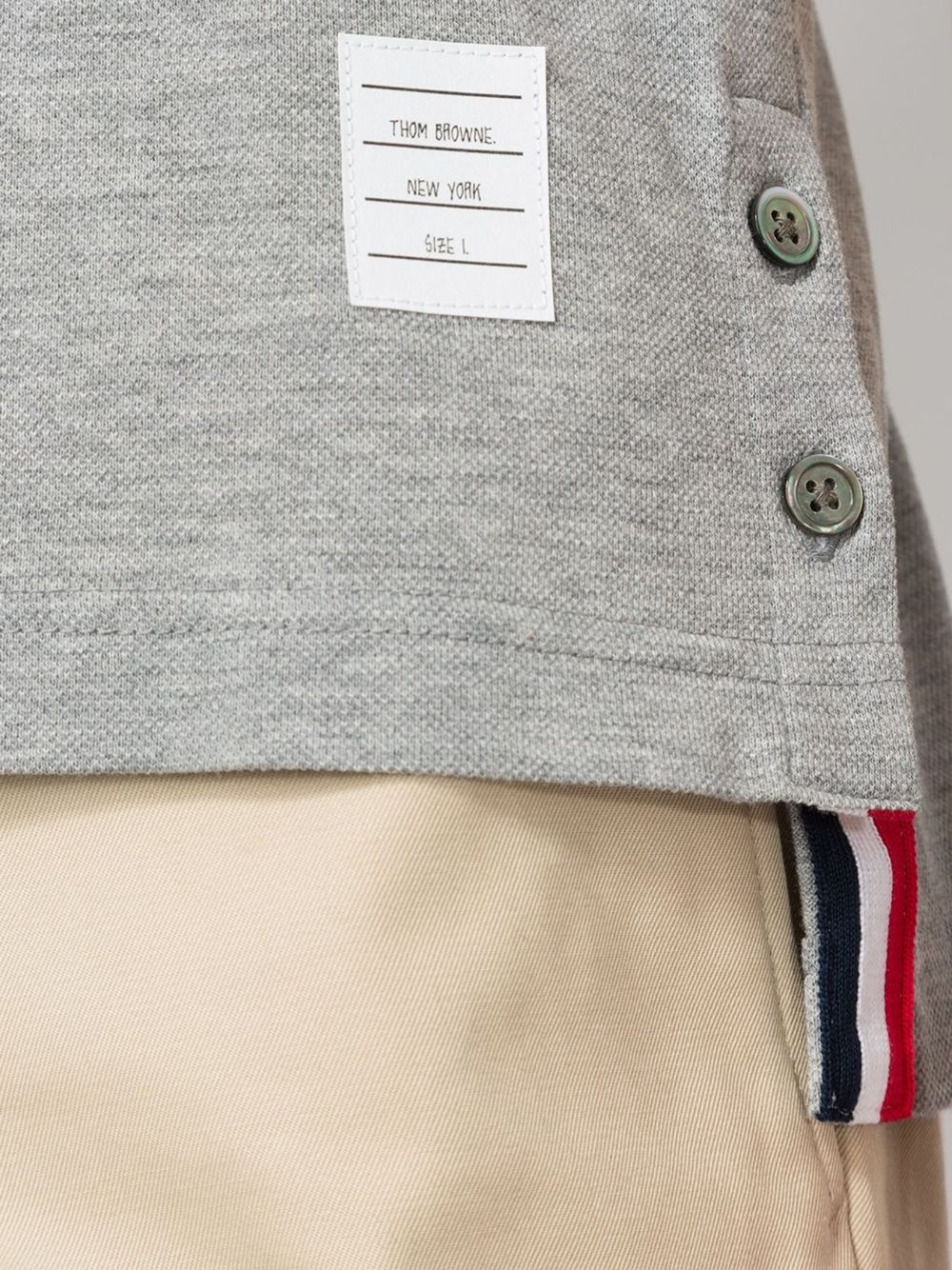 Thom Browne Cotton Polo Shirt Light Grey