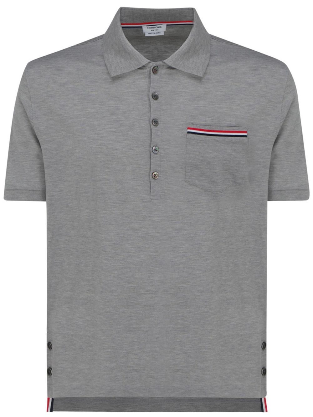 Thom Browne Cotton Polo Shirt Light Grey