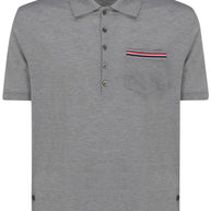 Thom Browne Cotton Polo Shirt Light Grey