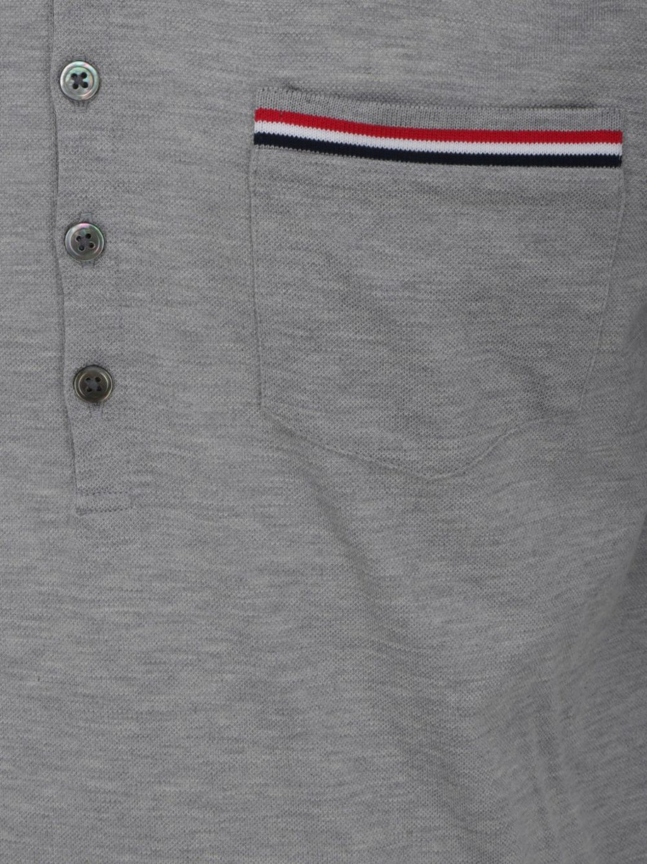 Thom Browne Cotton Polo Shirt Light Grey