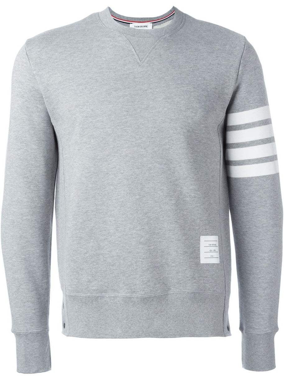 Thom Browne Cotton Crewneck Sweatshirt Light Grey
