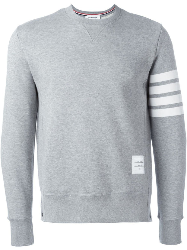 Thom Browne Cotton Crewneck Sweatshirt Light Grey