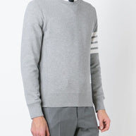 Thom Browne Cotton Crewneck Sweatshirt Light Grey