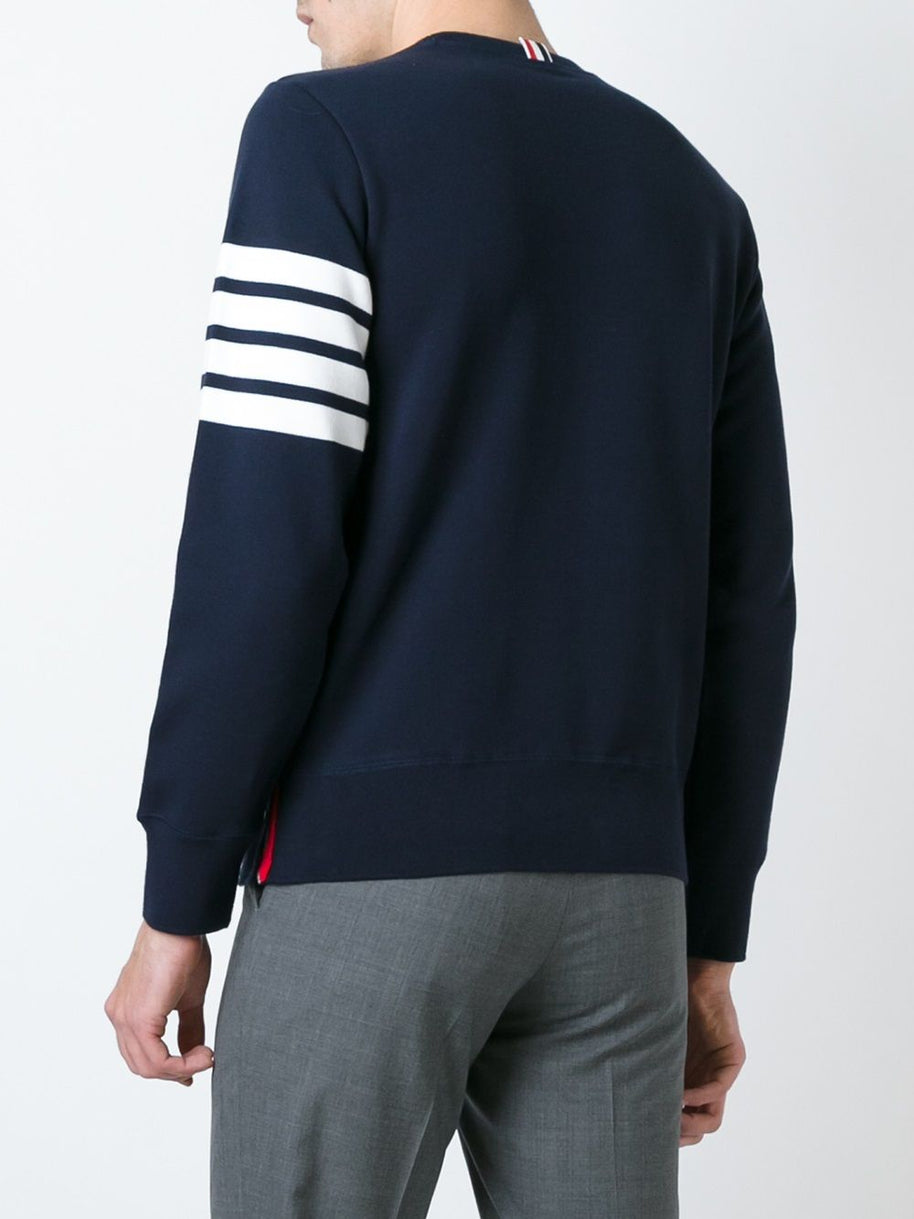 Thom Browne Cotton Crewneck Sweatshirt Blue