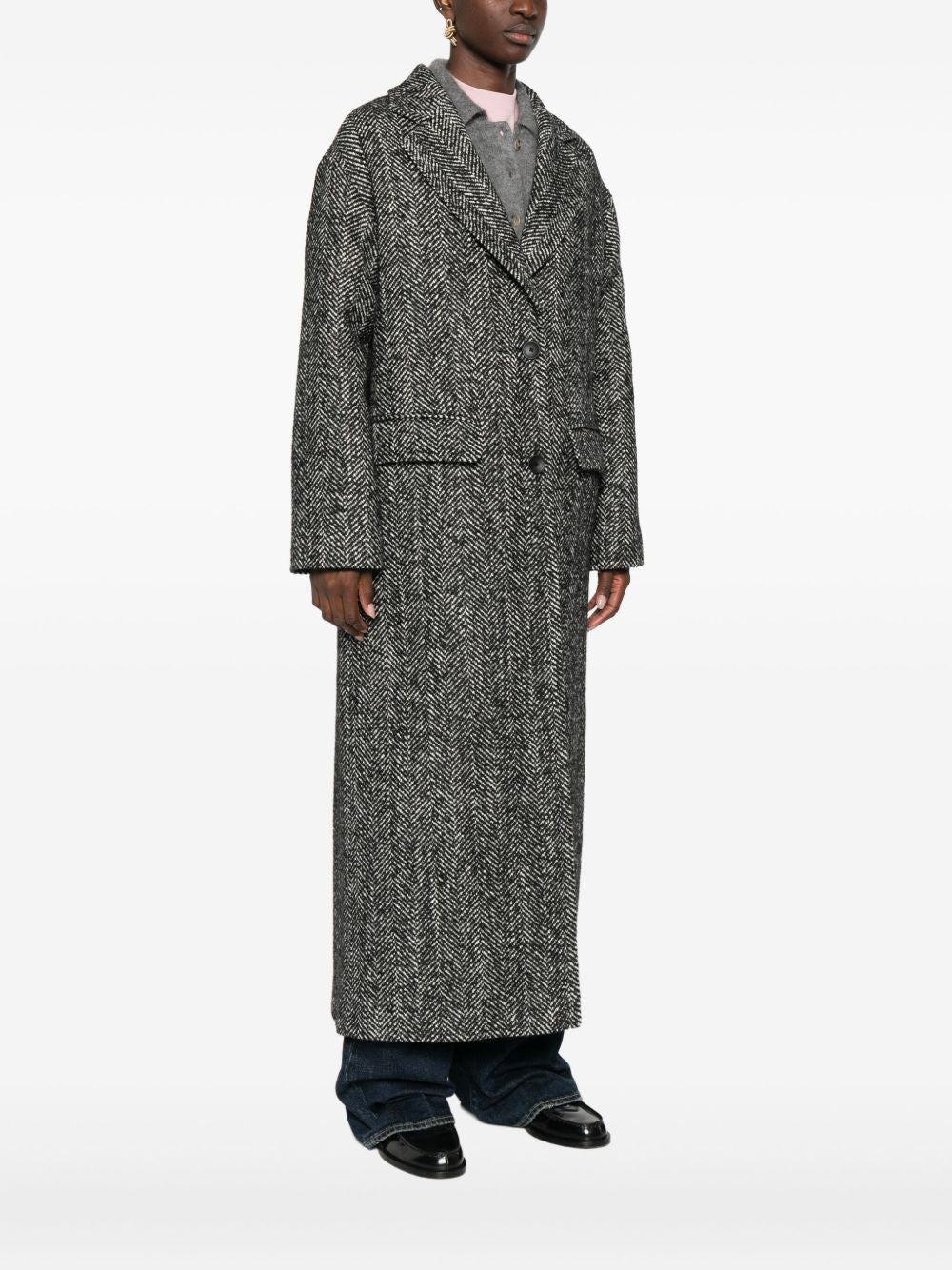 Tagliatore Wool Blend Single-breasted Coat Black