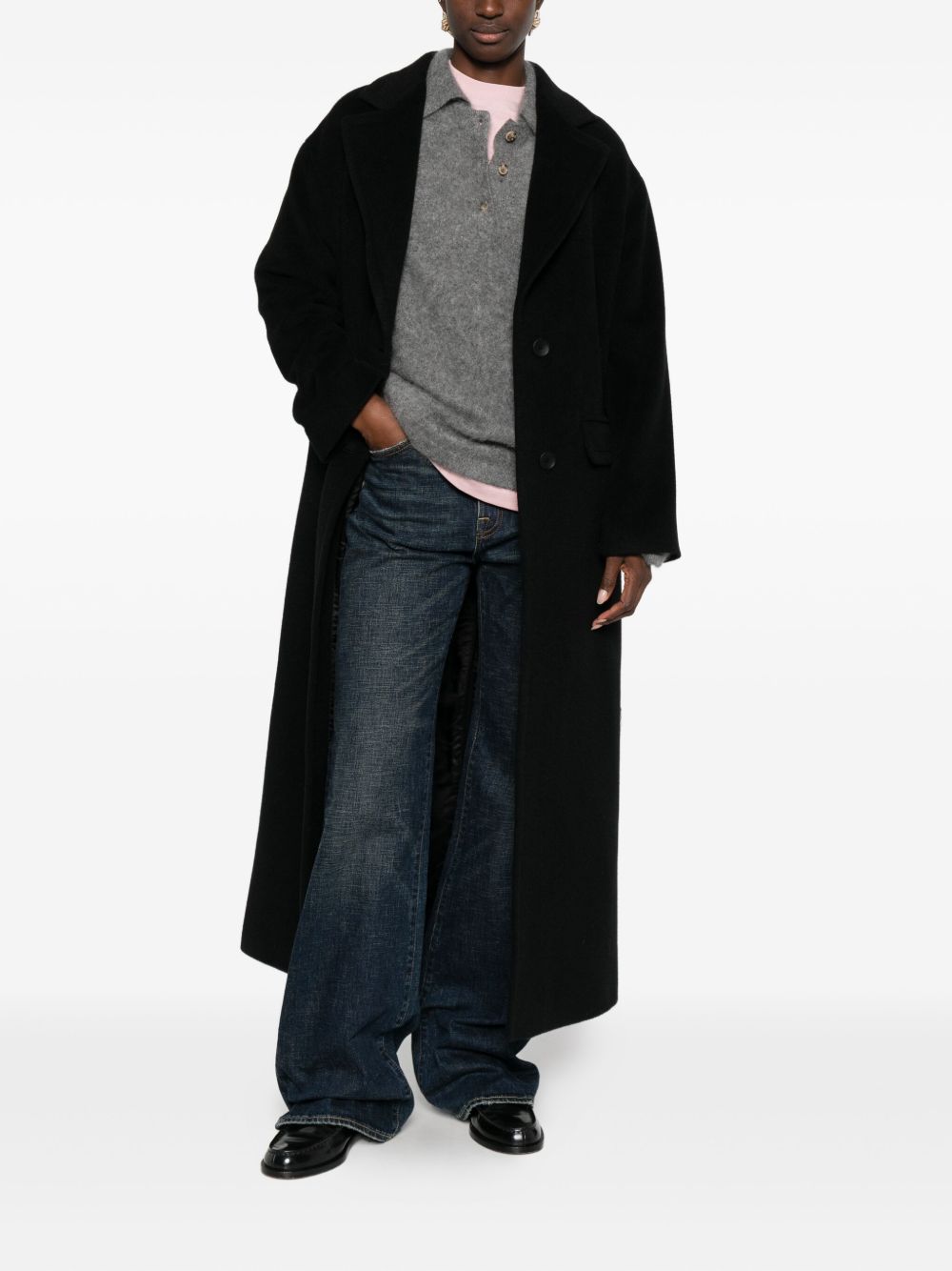 Tagliatore Wool Single-breasted Coat Black