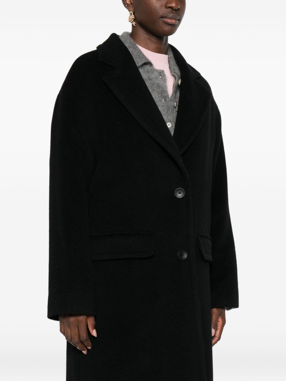 Tagliatore Wool Single-breasted Coat Black
