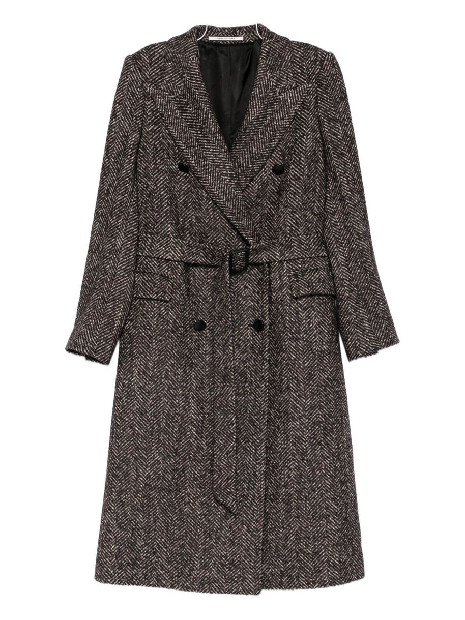 Tagliatore Wool Blend Double-breasted Coat Black